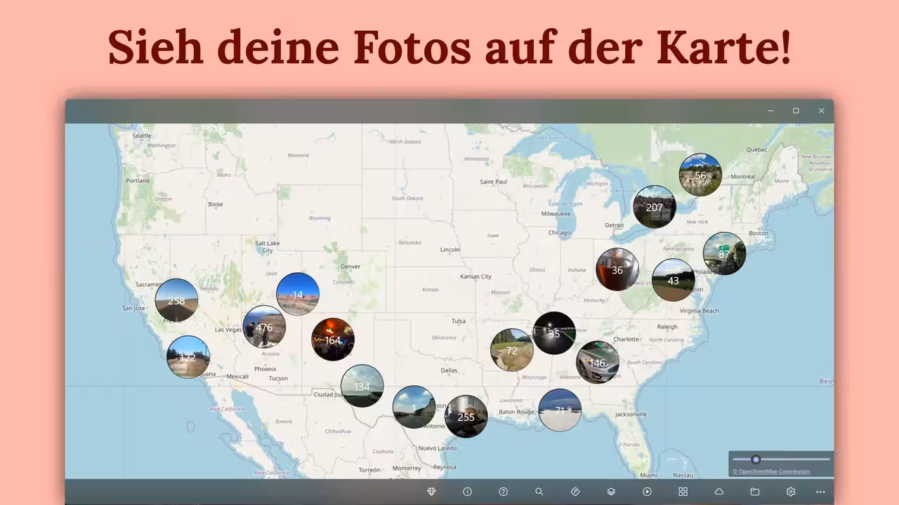 Schau Dir Deine Fotos auf der Weltkarte an