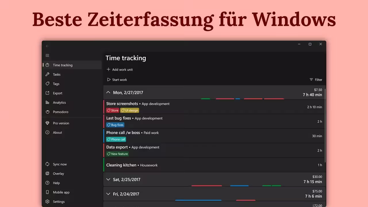 Beste Zeiterfassung für Windows, Android, iOS & macOS