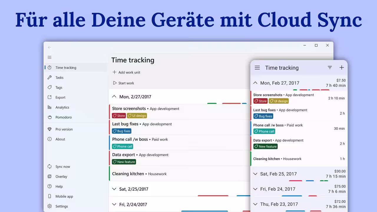 Für alle deine Geräte mit Cloud Sync
