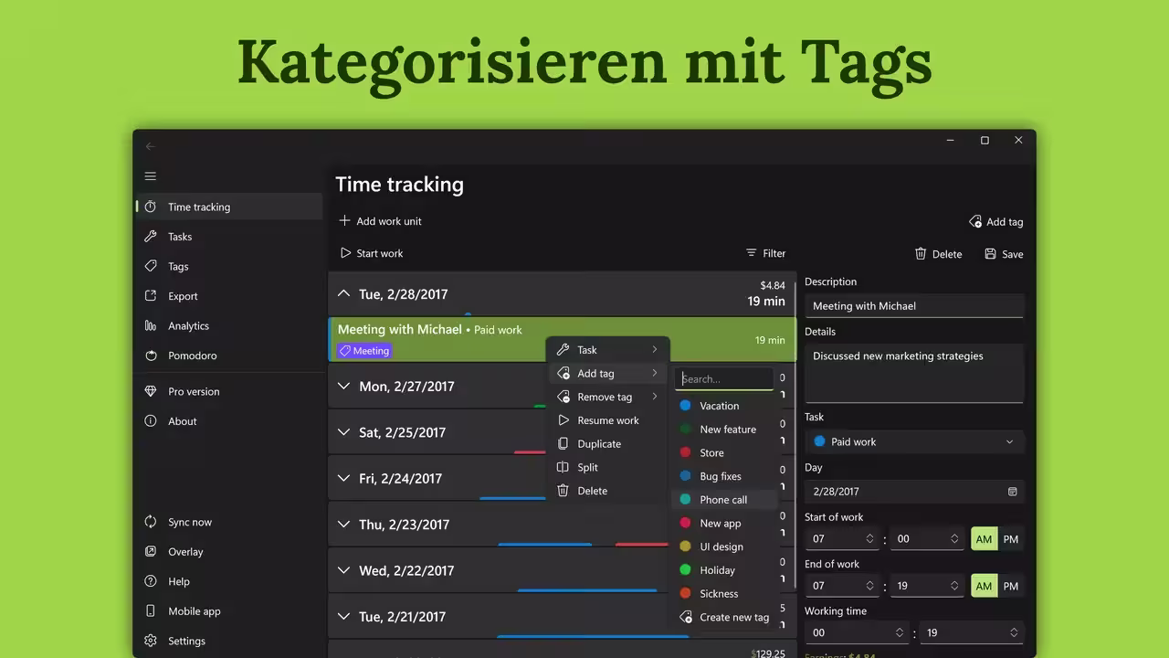 Kategorisieren mit Tags